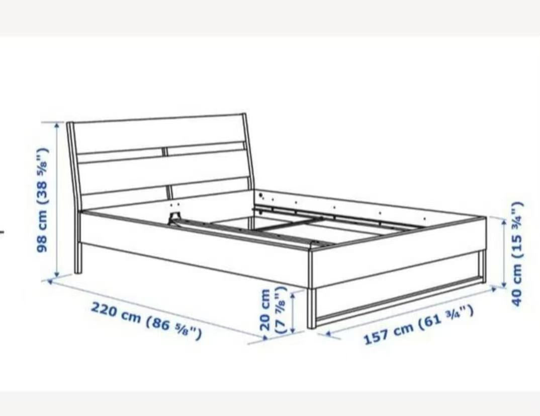 TRYSIL Brown Double Bed Frame