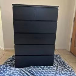 MALM 黑色六抽屉斗柜
