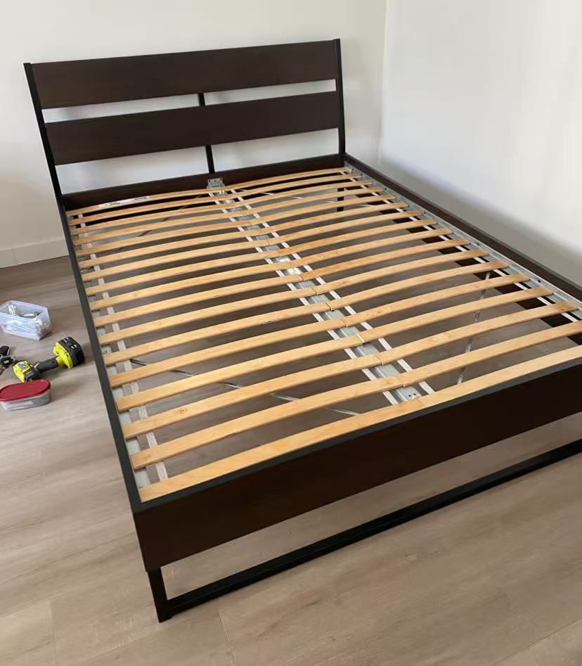 TRYSIL Brown Queen Bed Frame