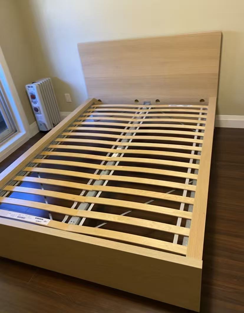 MALM Oak Veneer Queen Bed Frame