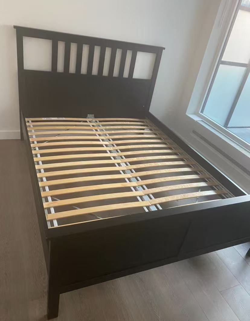HEMNES Black Queen Bed Frame